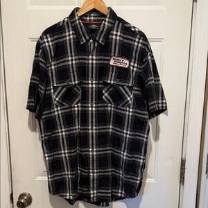 Harley Davidson Racing Short Sleeve Button Down Shirt